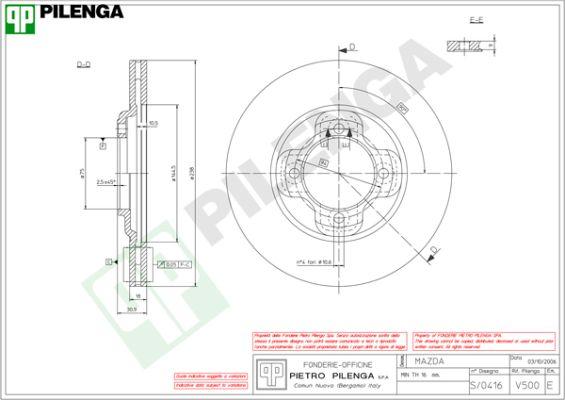 Pilenga V500 - Тормозной диск autospares.lv