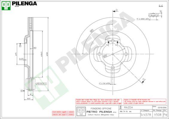 Pilenga V508 - Тормозной диск autospares.lv