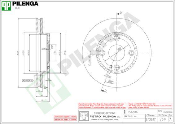 Pilenga V514 - Тормозной диск autospares.lv