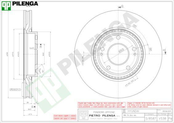 Pilenga V538 - Тормозной диск autospares.lv