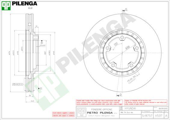 Pilenga V537 - Тормозной диск autospares.lv