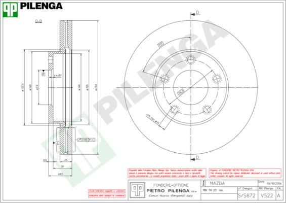 Pilenga V522 - Тормозной диск autospares.lv