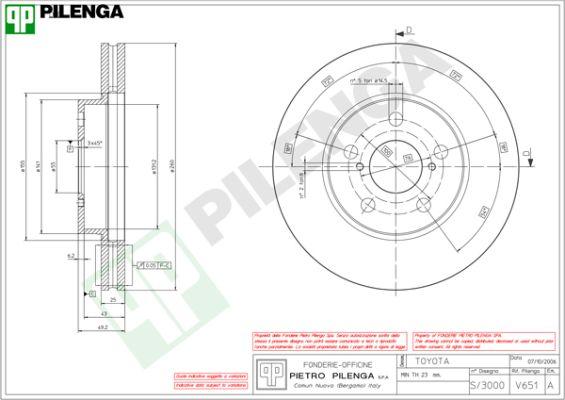 Pilenga V651 - Тормозной диск autospares.lv