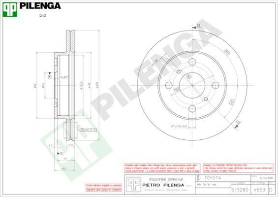 Pilenga V653 - Тормозной диск autospares.lv