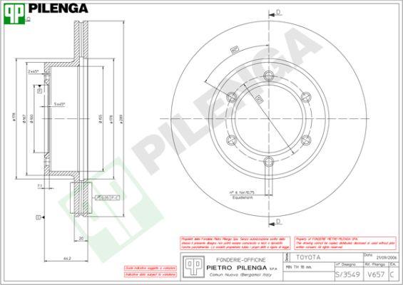 Pilenga V657 - Тормозной диск autospares.lv