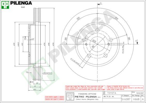 Pilenga V668 - Тормозной диск autospares.lv