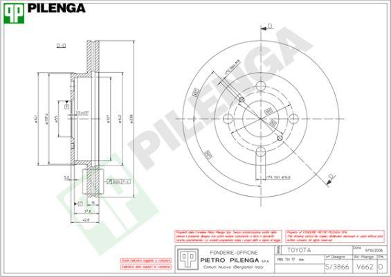 Pilenga V662 - Тормозной диск autospares.lv