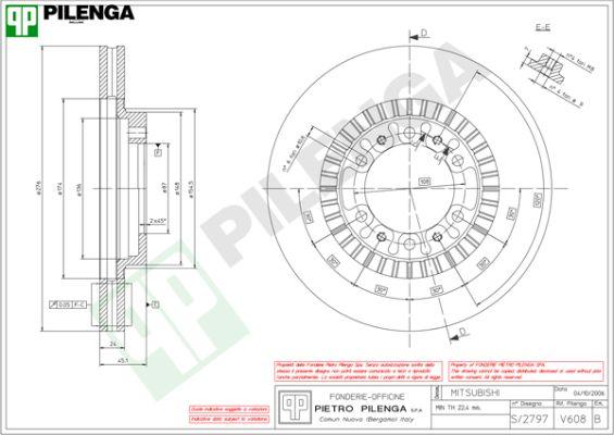 Pilenga V608 - Тормозной диск autospares.lv