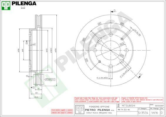 Pilenga V616 - Тормозной диск autospares.lv