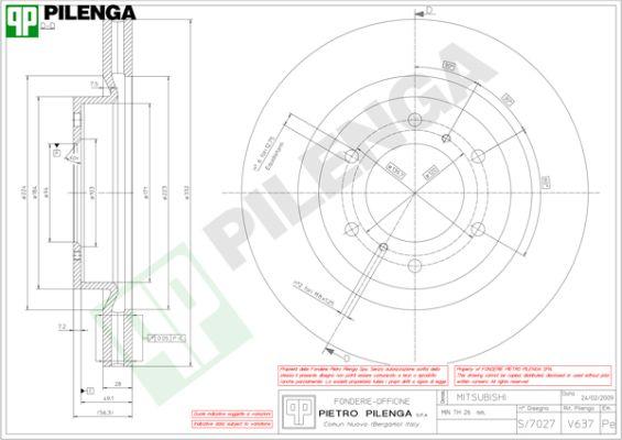 Pilenga V637 - Тормозной диск autospares.lv