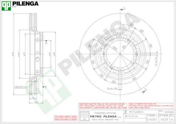 Pilenga V629 - Тормозной диск autospares.lv