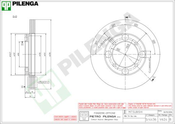 Pilenga V624 - Тормозной диск autospares.lv