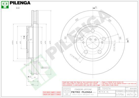 Pilenga V674 - Тормозной диск autospares.lv
