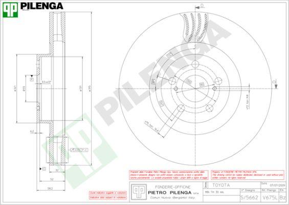 Pilenga V675L - Тормозной диск autospares.lv