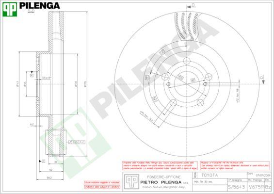 Pilenga V675R - Тормозной диск autospares.lv