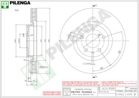 Pilenga V015 - Тормозной диск autospares.lv
