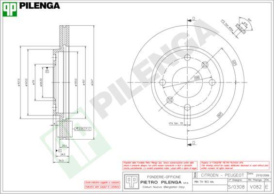 Pilenga V082 - Тормозной диск autospares.lv