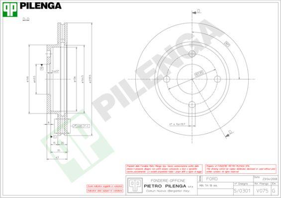 Pilenga V075 - Тормозной диск autospares.lv