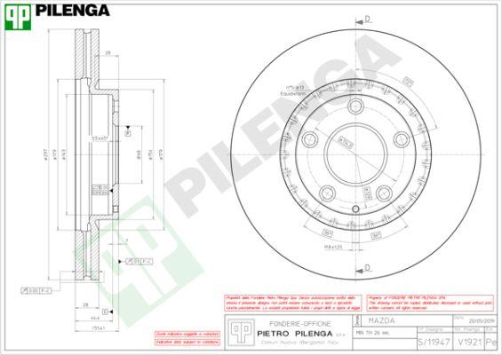 Pilenga V1921 - Тормозной диск autospares.lv