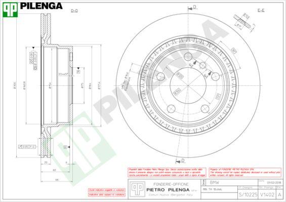 Pilenga V1402 - Тормозной диск autospares.lv