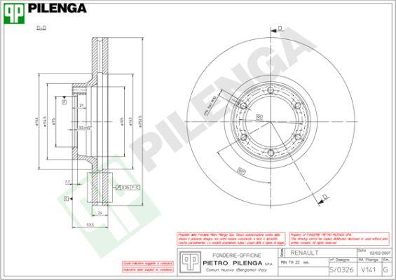 Pilenga V141 - Тормозной диск autospares.lv