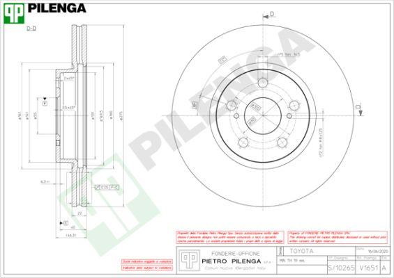 Pilenga V1651 - Тормозной диск autospares.lv