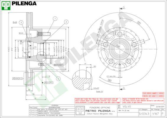 Pilenga V167 - Тормозной диск autospares.lv