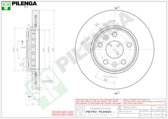 Pilenga V1010 - Тормозной диск autospares.lv