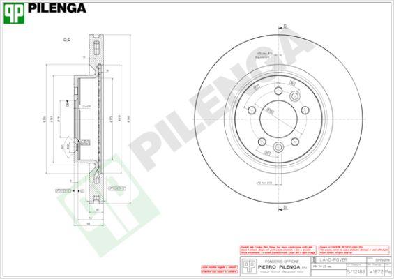 Pilenga V1872 - Тормозной диск autospares.lv