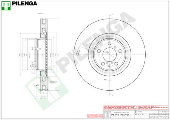 Pilenga V1701 - Тормозной диск autospares.lv