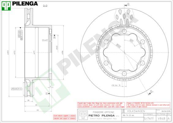 Pilenga V848 - Тормозной диск autospares.lv