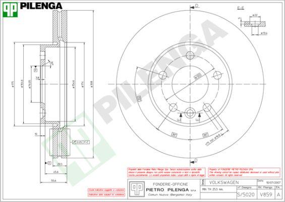 Pilenga V859 - Тормозной диск autospares.lv