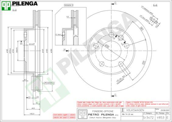 Pilenga V853 - Тормозной диск autospares.lv