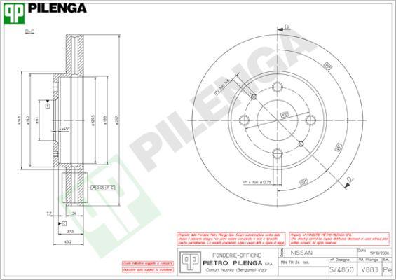 Pilenga V883 - Тормозной диск autospares.lv