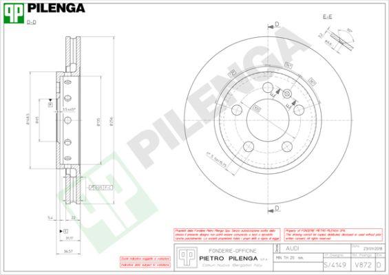 Pilenga V872 - Тормозной диск autospares.lv