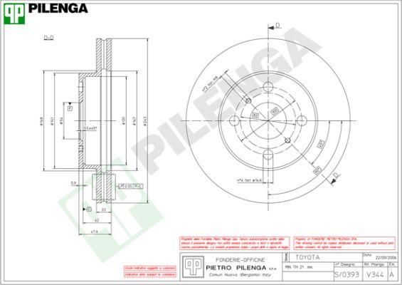 Pilenga V344 - Тормозной диск autospares.lv