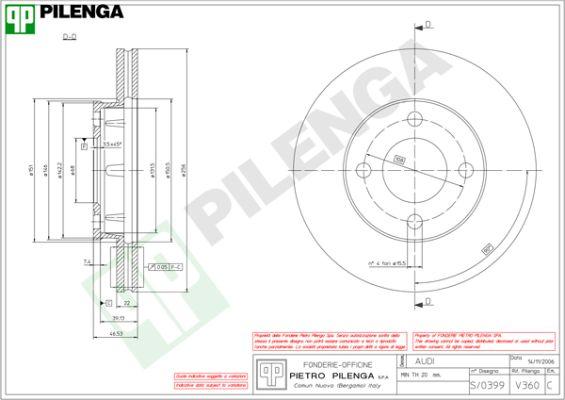 Pilenga V360 - Тормозной диск autospares.lv