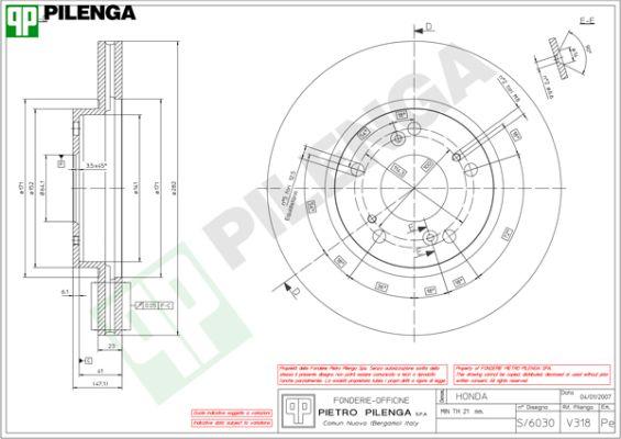 Pilenga V318 - Тормозной диск autospares.lv