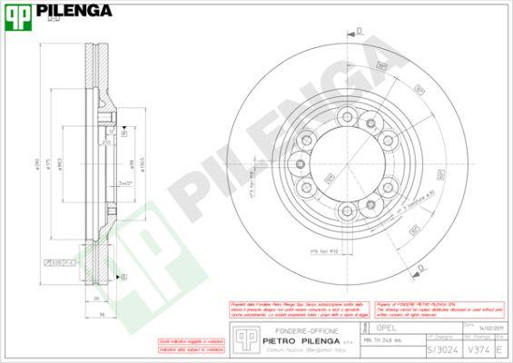 Pilenga V374 - Тормозной диск autospares.lv