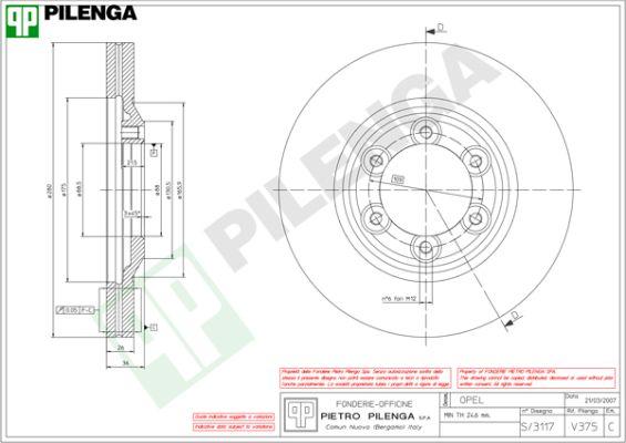 Pilenga V375 - Тормозной диск autospares.lv