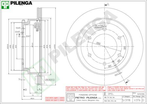 Pilenga V376 - Тормозной диск autospares.lv