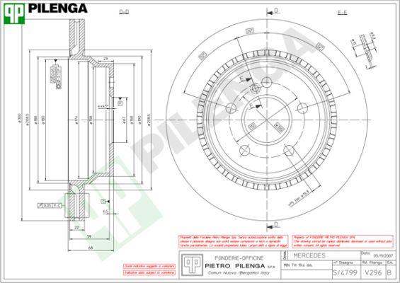 Pilenga V296 - Тормозной диск autospares.lv