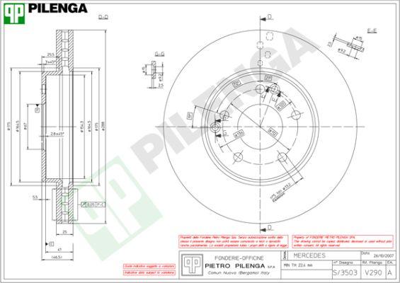 Pilenga V290 - Тормозной диск autospares.lv