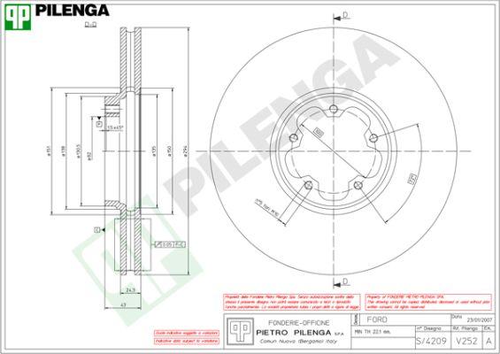 Pilenga V252 - Тормозной диск autospares.lv
