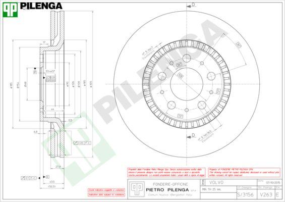 Pilenga V263 - Тормозной диск autospares.lv