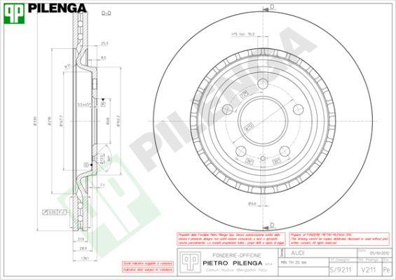 Pilenga V211 - Тормозной диск autospares.lv