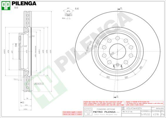 Pilenga V218 - Тормозной диск autospares.lv