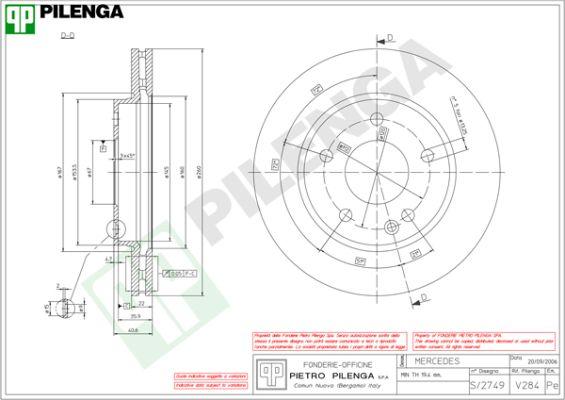 Pilenga V284 - Тормозной диск autospares.lv