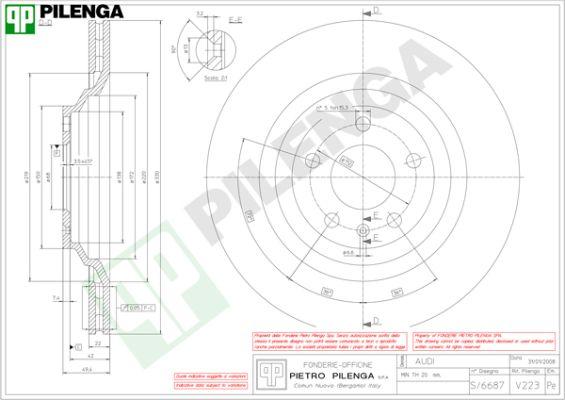 Pilenga V223 - Тормозной диск autospares.lv