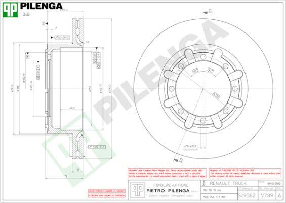 Pilenga V789 - Тормозной диск autospares.lv